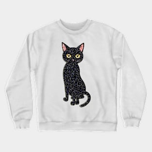 Crystal Black Cat Crewneck Sweatshirt